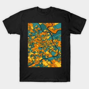 Kitchener Map Pattern in Orange & Teal T-Shirt